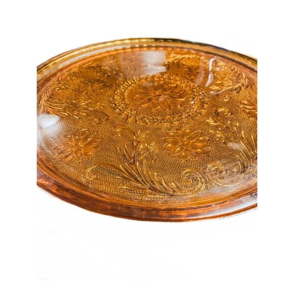 Vintage Indiana Tiara Amber Glass Tray & Cordial Glasses - Picture 6 of 7